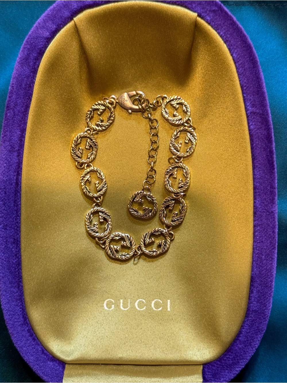 Gucci Gold-Tone Rope Link vintage authentic Bracelet